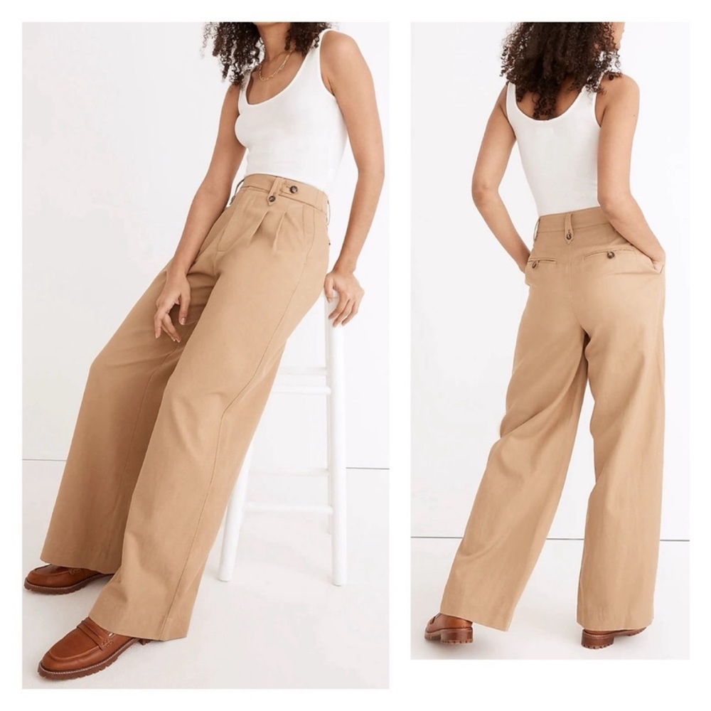 Madewell Harlow Wide Leg Khaki Pants Size 6